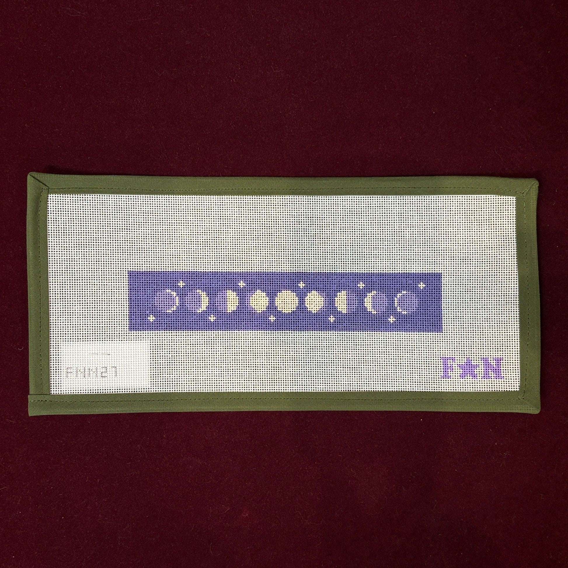 Lunar Phases Key Fob-Needlepoint Canvas-Friday Night Needlepoint-The Pepper Pot Barrington, IL