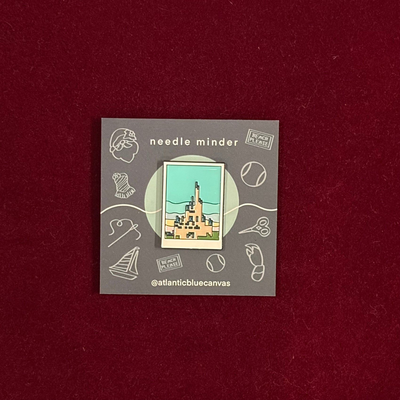 Magical Castle Needle Minder-Needle Minder-Atlantic Blue Canvas-The Pepper Pot
