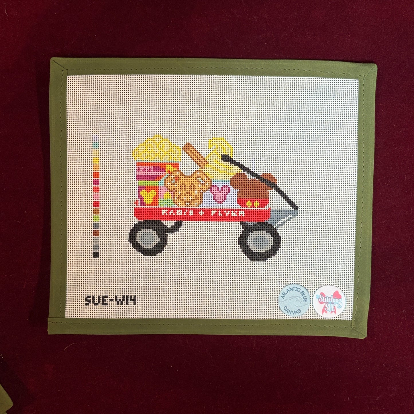 Magical Snacks Wagon-Needlepoint Canvas-Atlantic Blue Canvas-The Pepper Pot Barrington, IL