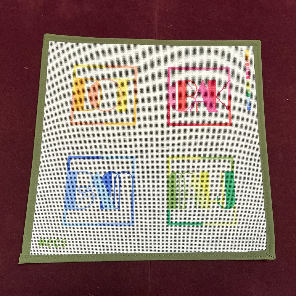Mahj Coaster Set-Needlepoint Canvas-Hey Color Lover-The Pepper Pot Barrington, IL