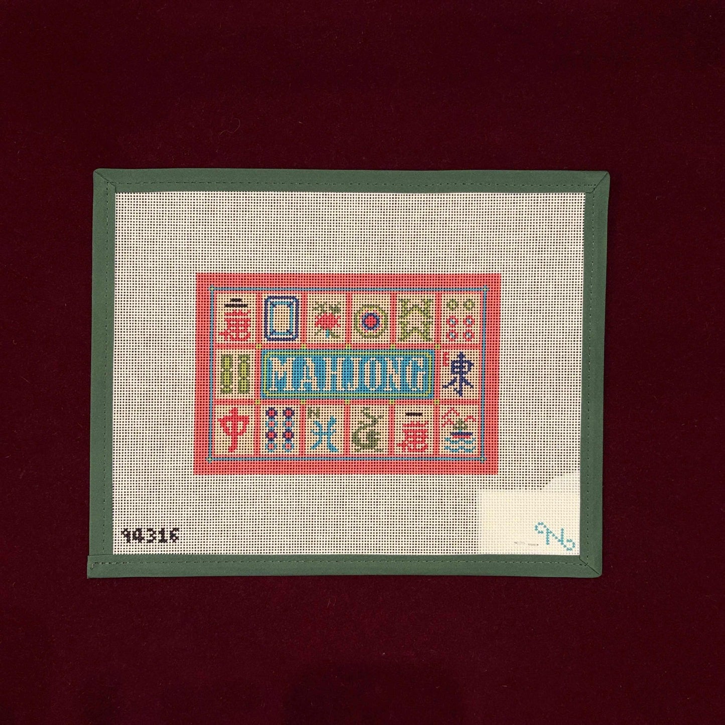 Mahjong Card- Rose-Needlepoint Canvas-Needlepaint-The Pepper Pot Barrington, IL