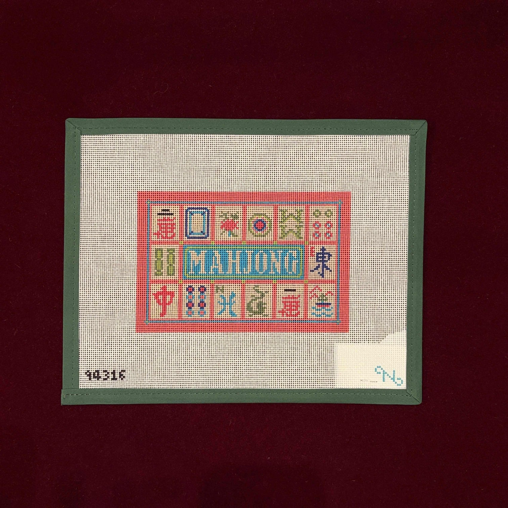 Mahjong Card- Rose-Needlepoint Canvas-Needlepaint-The Pepper Pot Barrington, IL
