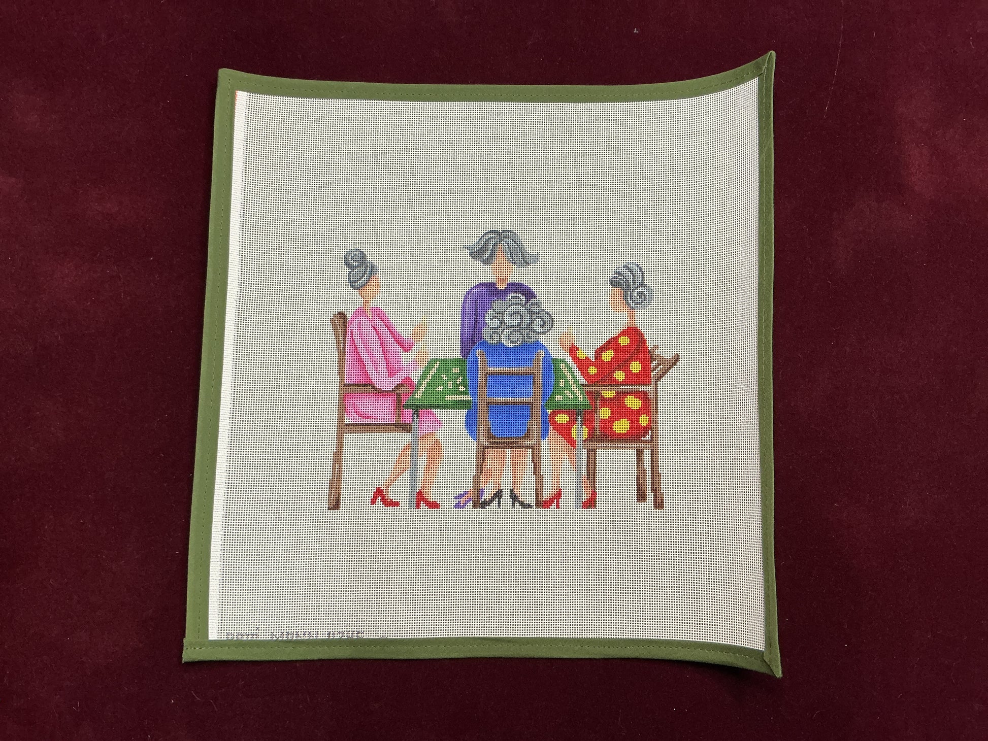 Mahjong Ladies-Needlepoint Canvas-Patti Mann-The Pepper Pot Barrington, IL