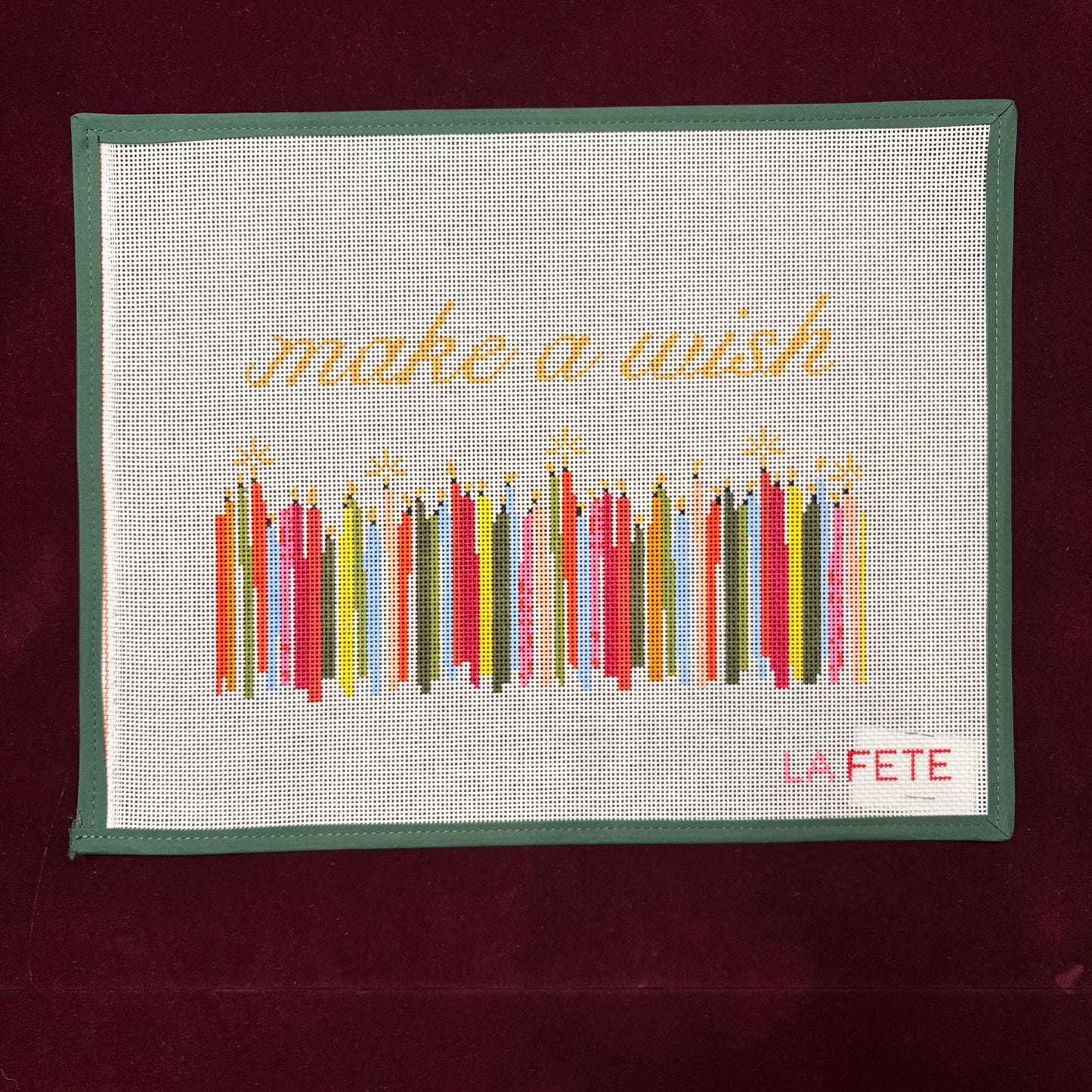 Make a Wish Pouch-Needlepoint Canvas-La Fete-The Pepper Pot Barrington, IL
