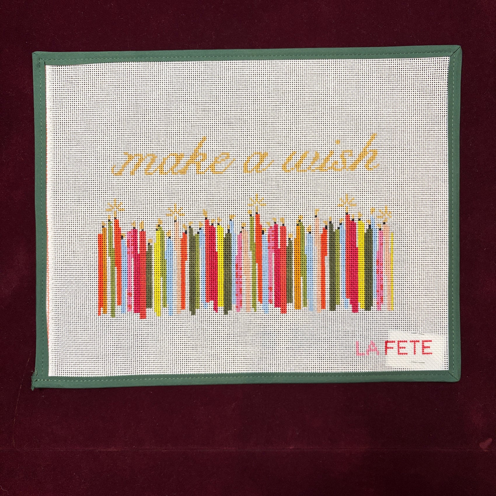 Make a Wish Pouch-Needlepoint Canvas-La Fete-The Pepper Pot Barrington, IL