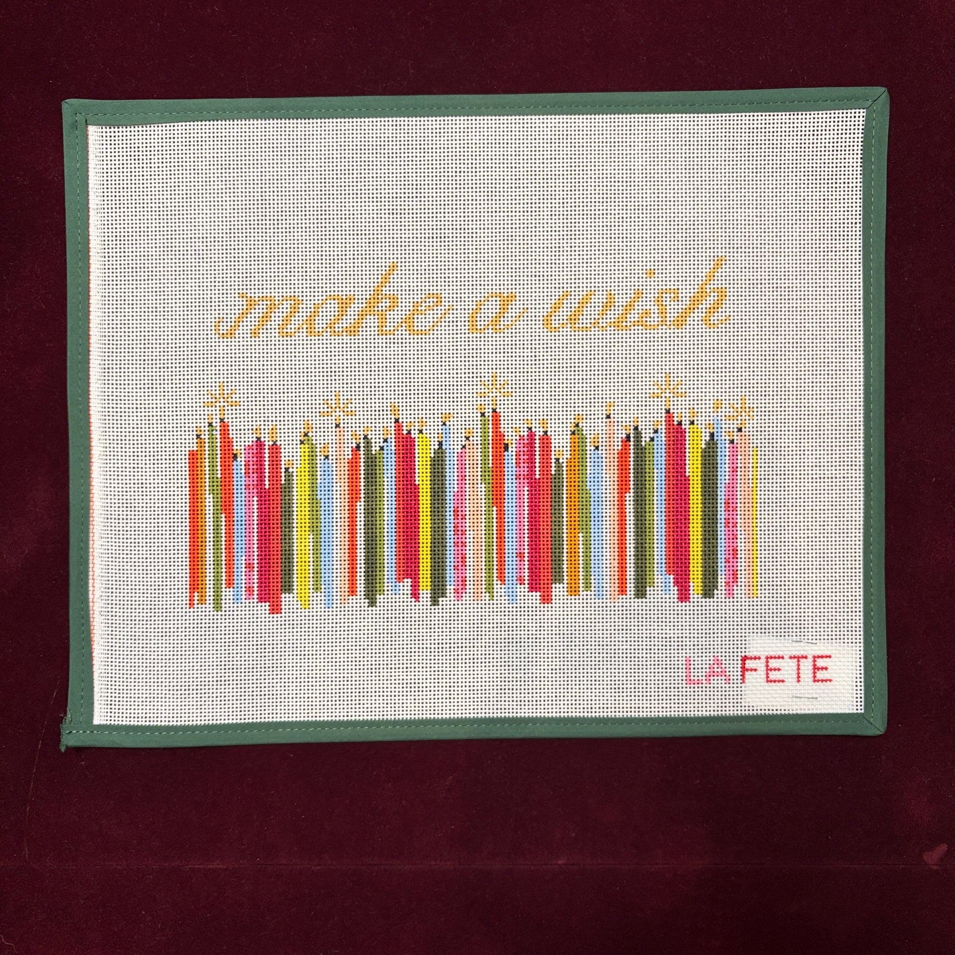 Make a Wish Pouch-Needlepoint Canvas-La Fete-The Pepper Pot Barrington, IL