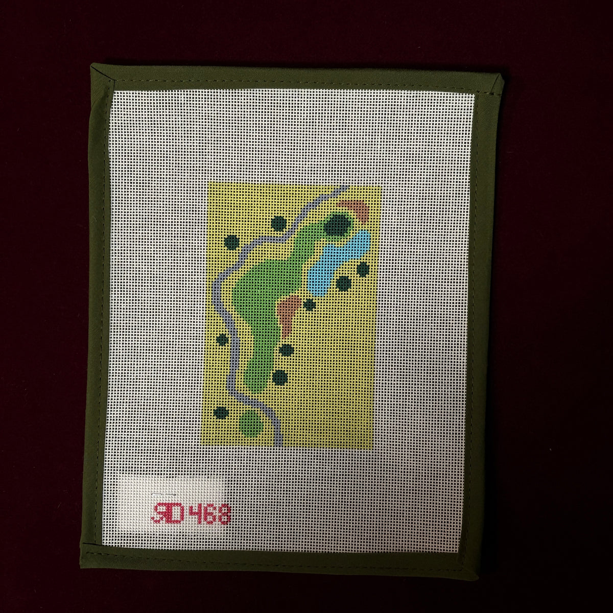 Map Golf-Needlepoint Canvas-Rachel Donley-The Pepper Pot Barrington, IL
