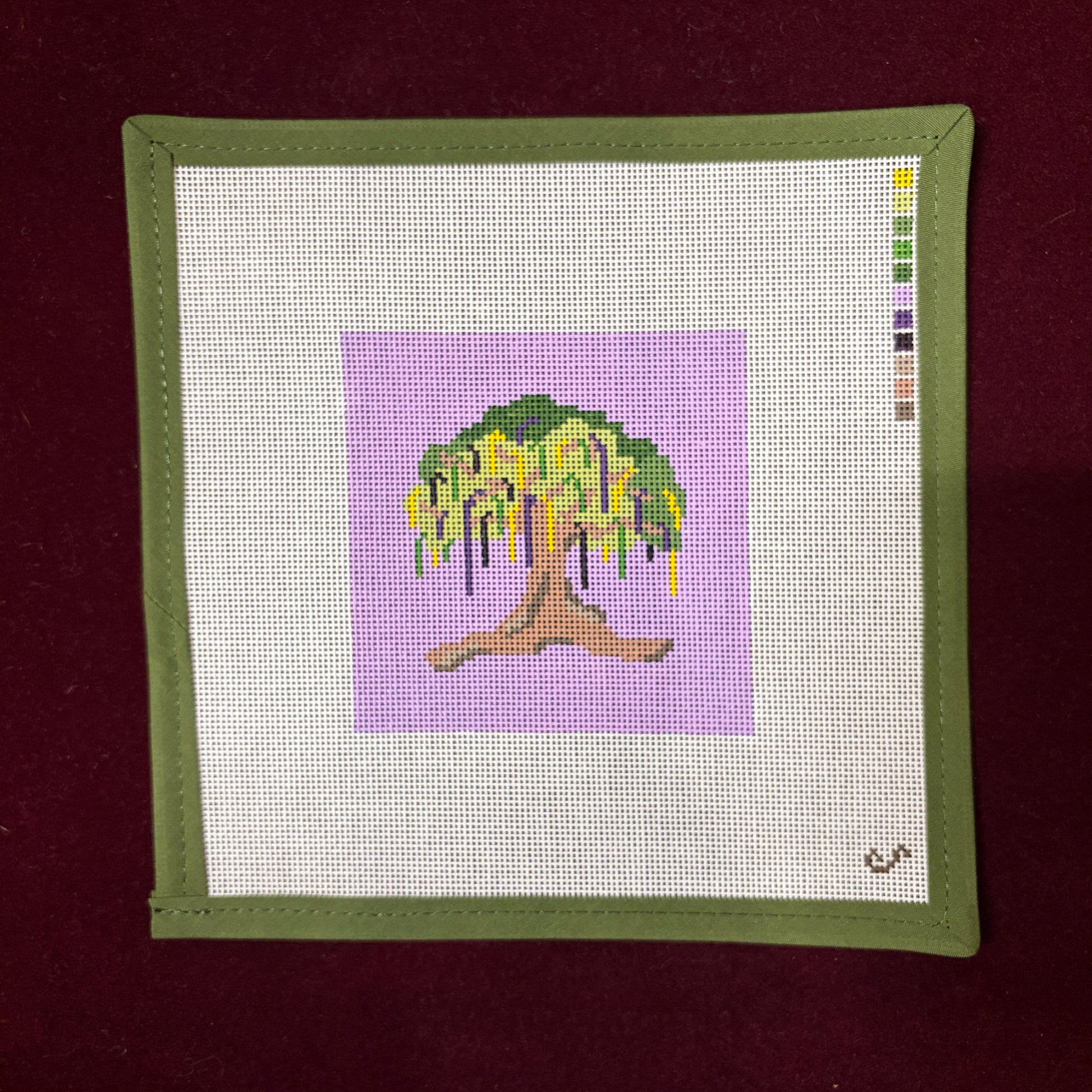 Mardi Gras Beads Tree-Needlepoint Canvas-Sunday Shoppe-The Pepper Pot Barrington, IL