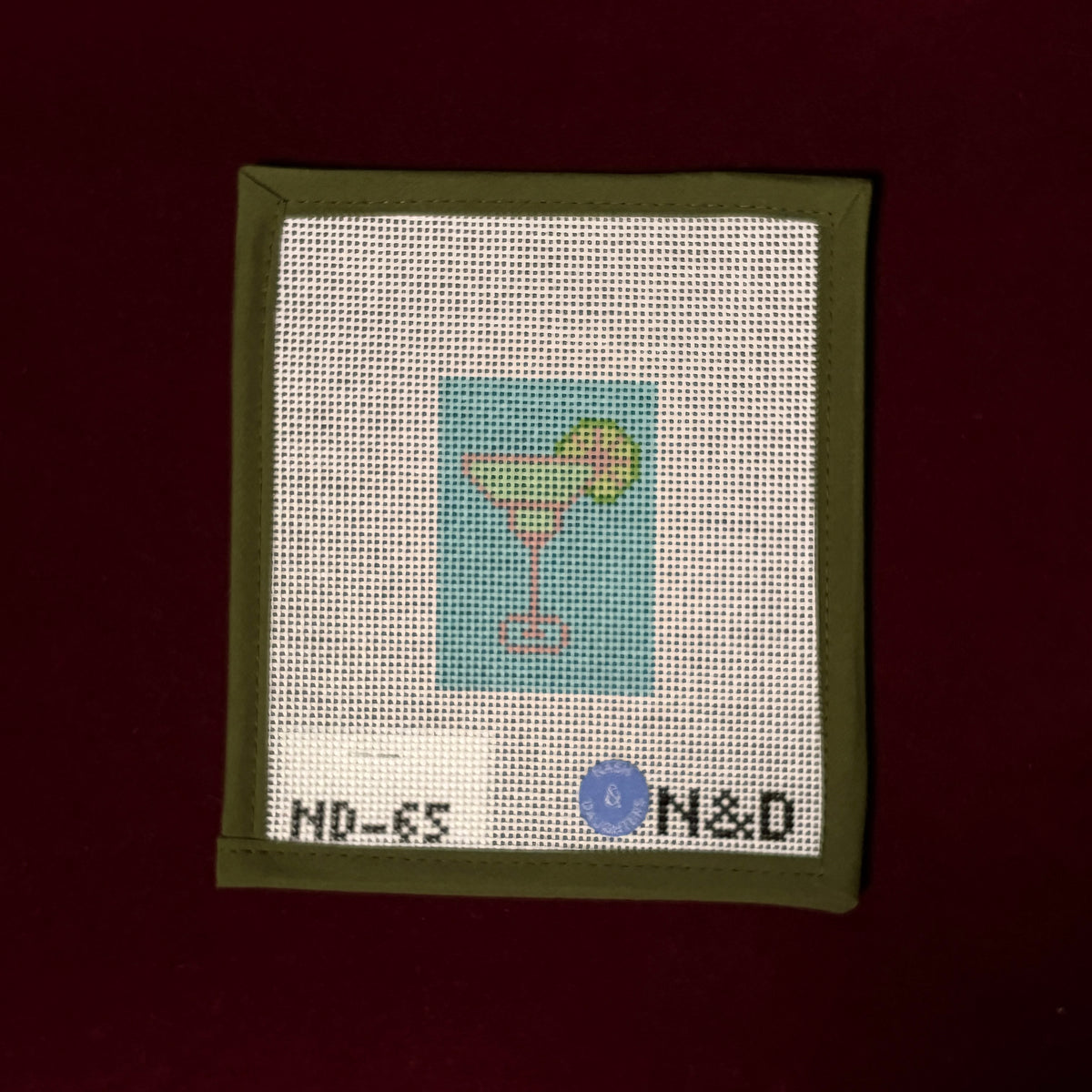 Margarita Luggage Tag Insert-Needlepoint Canvas-Nash and Daughters-The Pepper Pot Barrington, IL
