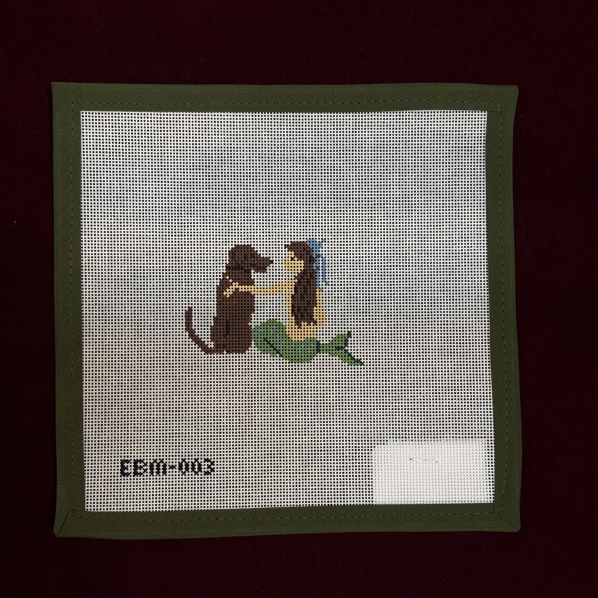 Mermaid with Dog-Needlepoint Canvas-Corn & Cod Designs-The Pepper Pot Barrington, IL