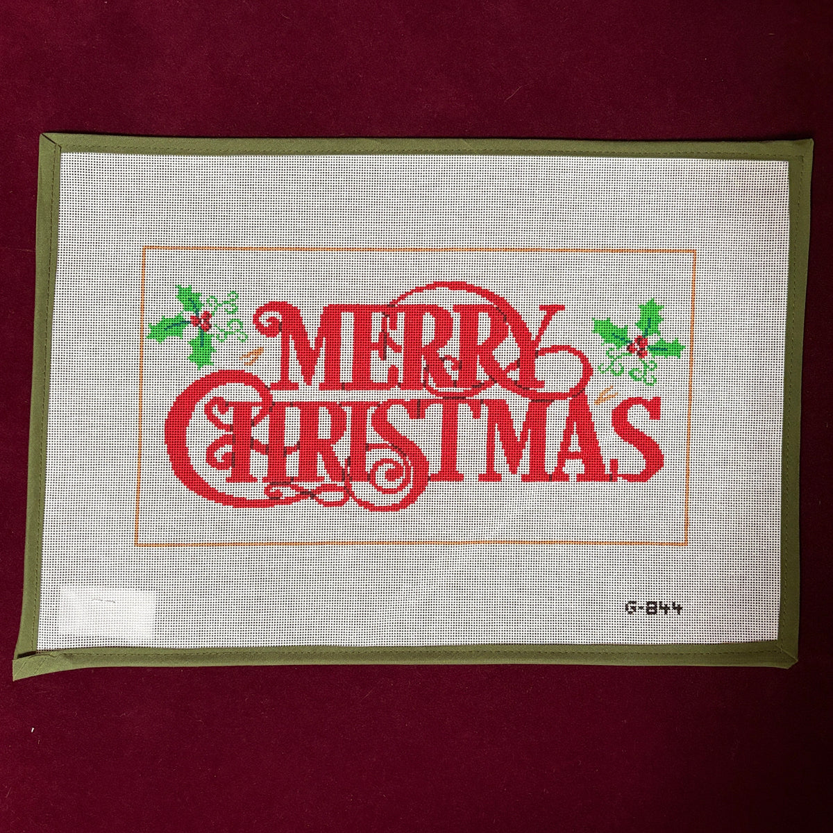 Merry Christmas-Needlepoint Canvas-The Meredith Collection-The Pepper Pot Barrington, IL