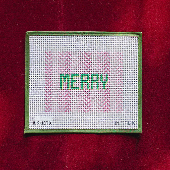Merry-Pink Herringbone-Canvas-Initial K Studio-The Pepper Pot