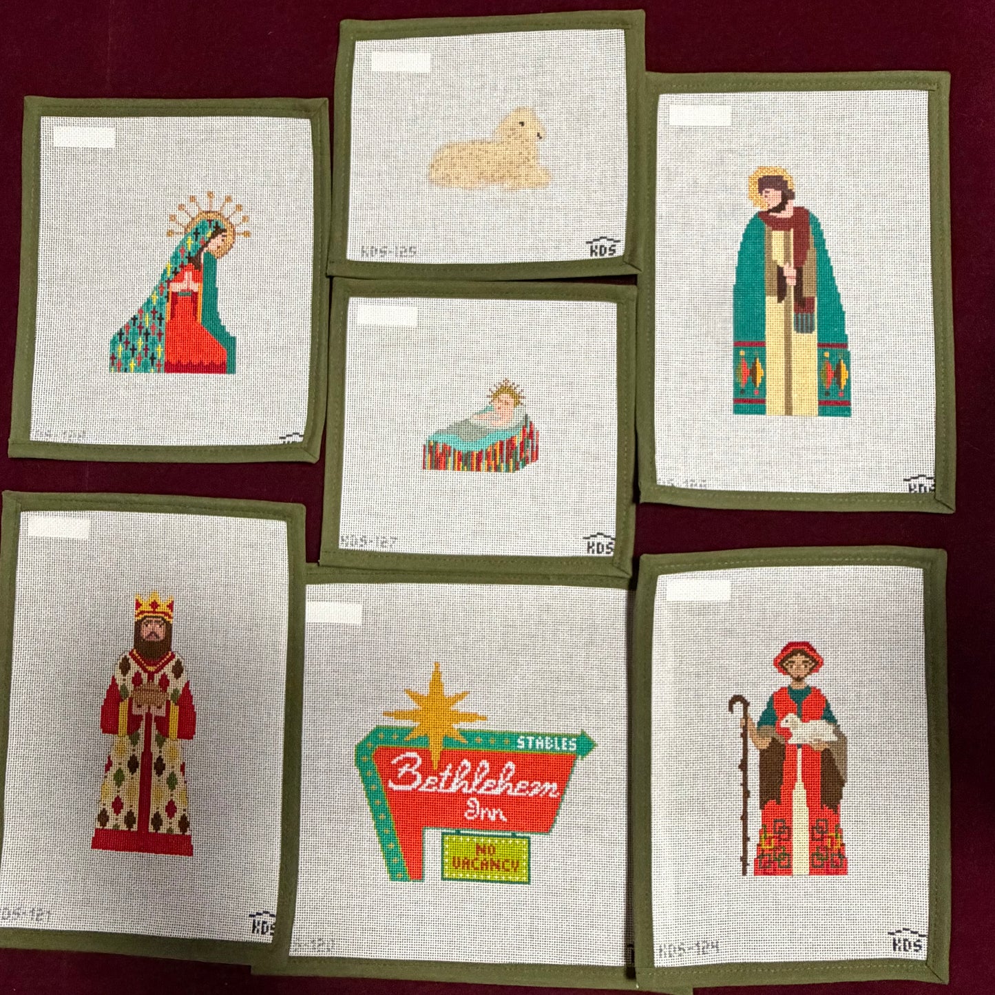 Mid Century Nativity Mary and Stitch Guide-Canvas-The Gingham Stitchery-The Pepper Pot