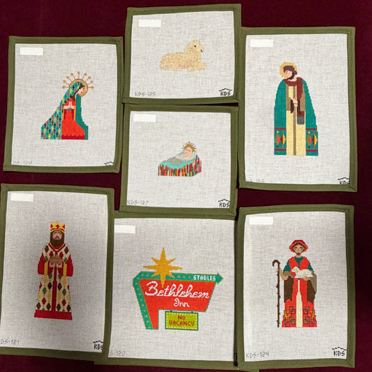 Mid Century Nativity Mary and Stitch Guide-Canvas-The Gingham Stitchery-The Pepper Pot