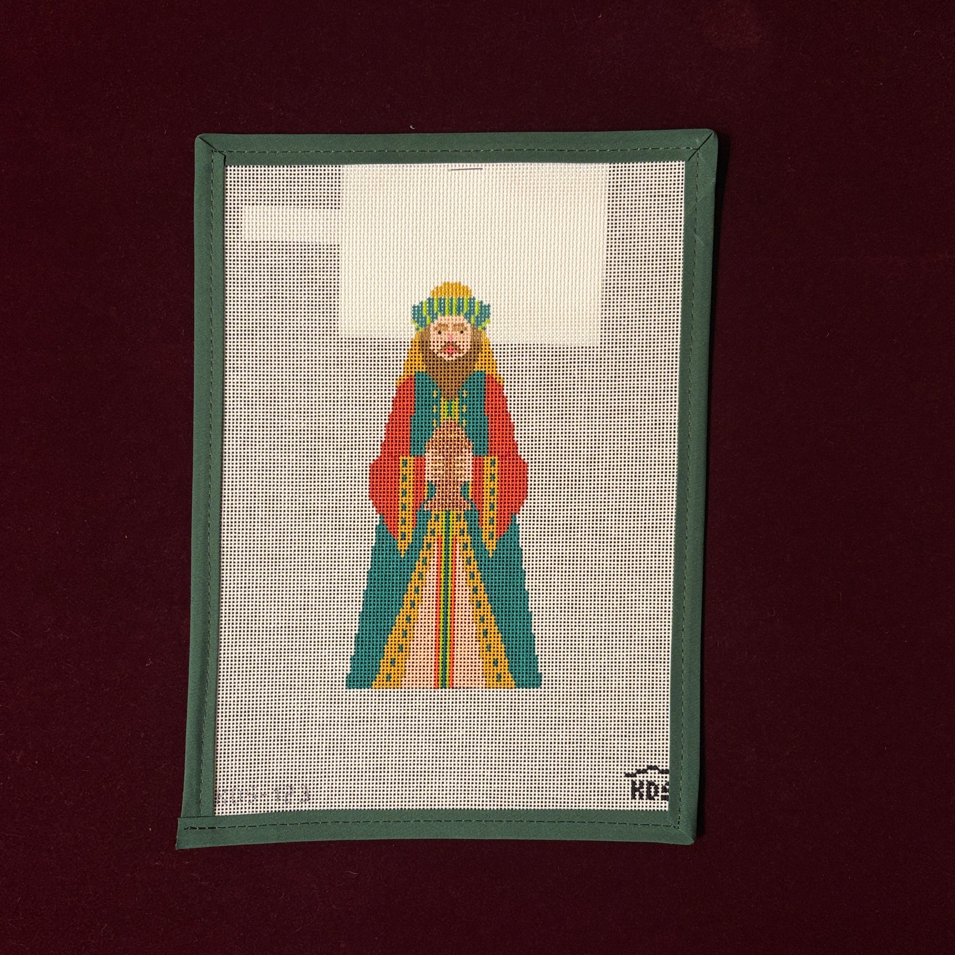 Mid Century Nativity Third Wise Man and Stitch Guide-Canvas-The Gingham Stitchery-The Pepper Pot