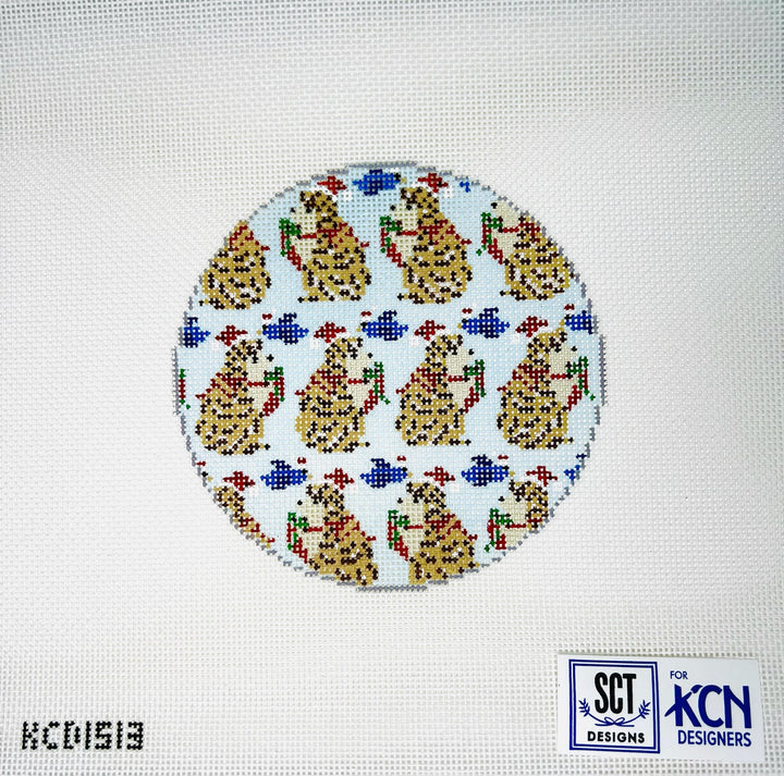 Mini Hedgehog Round August Trunk Show-Needlepoint Canvas-KCN Designers-The Pepper Pot Barrington, IL