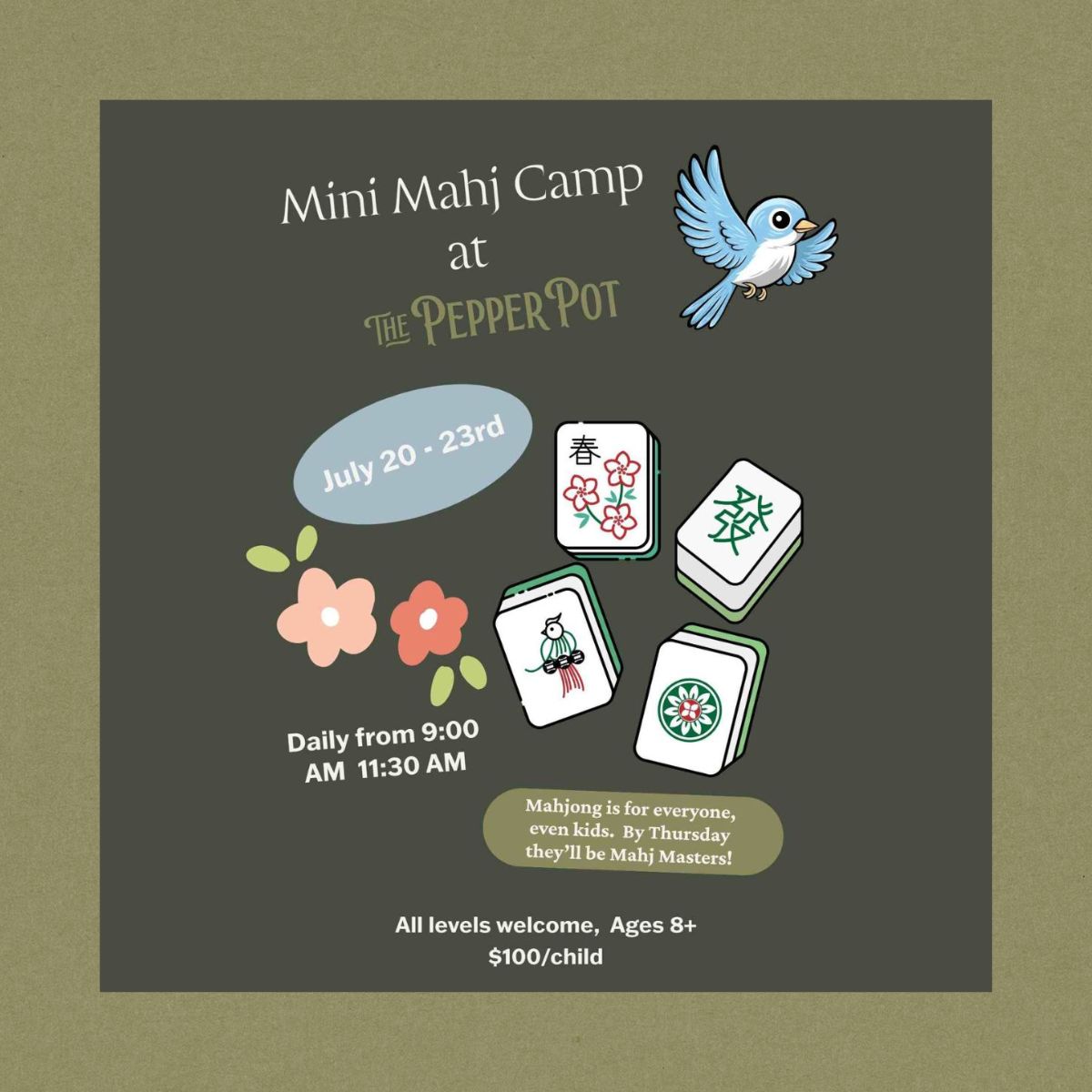 Mini Mahj Summer Camp: July 20-23, 2026-Event-The Pepper Pot-The Pepper Pot