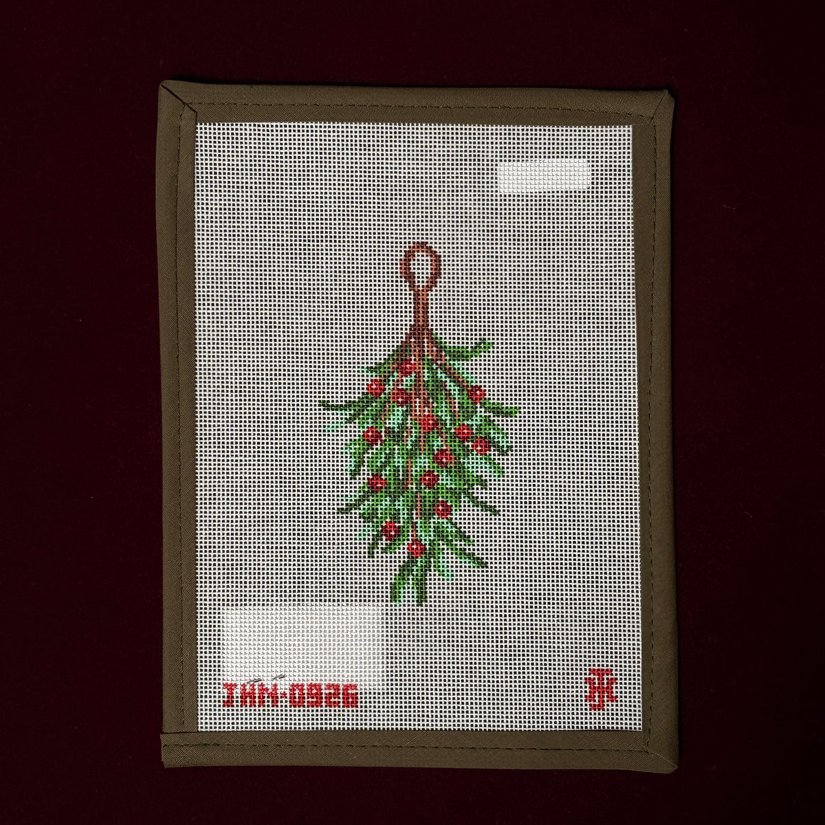 Mistletoe-Needlepoint Canvas-Jennifer Hall Needlepoint-The Pepper Pot Barrington, IL
