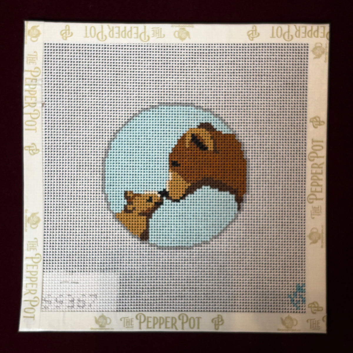 Mom and Baby Bears-Needlepoint Canvas-Stitch Style-The Pepper Pot Barrington, IL