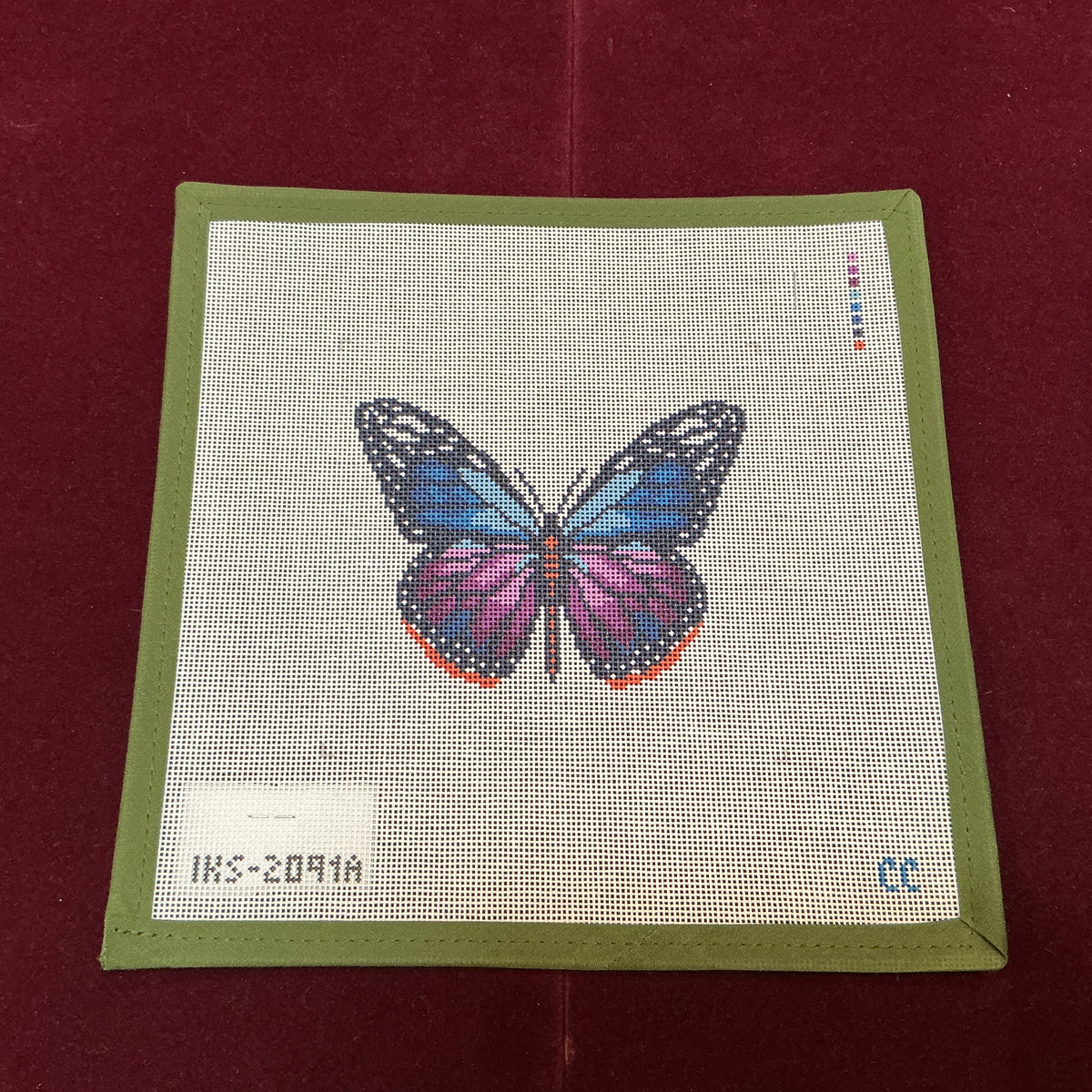 Monarch Butterfly, Purple-Needlepoint Canvas-Initial K Studio-The Pepper Pot Barrington, IL