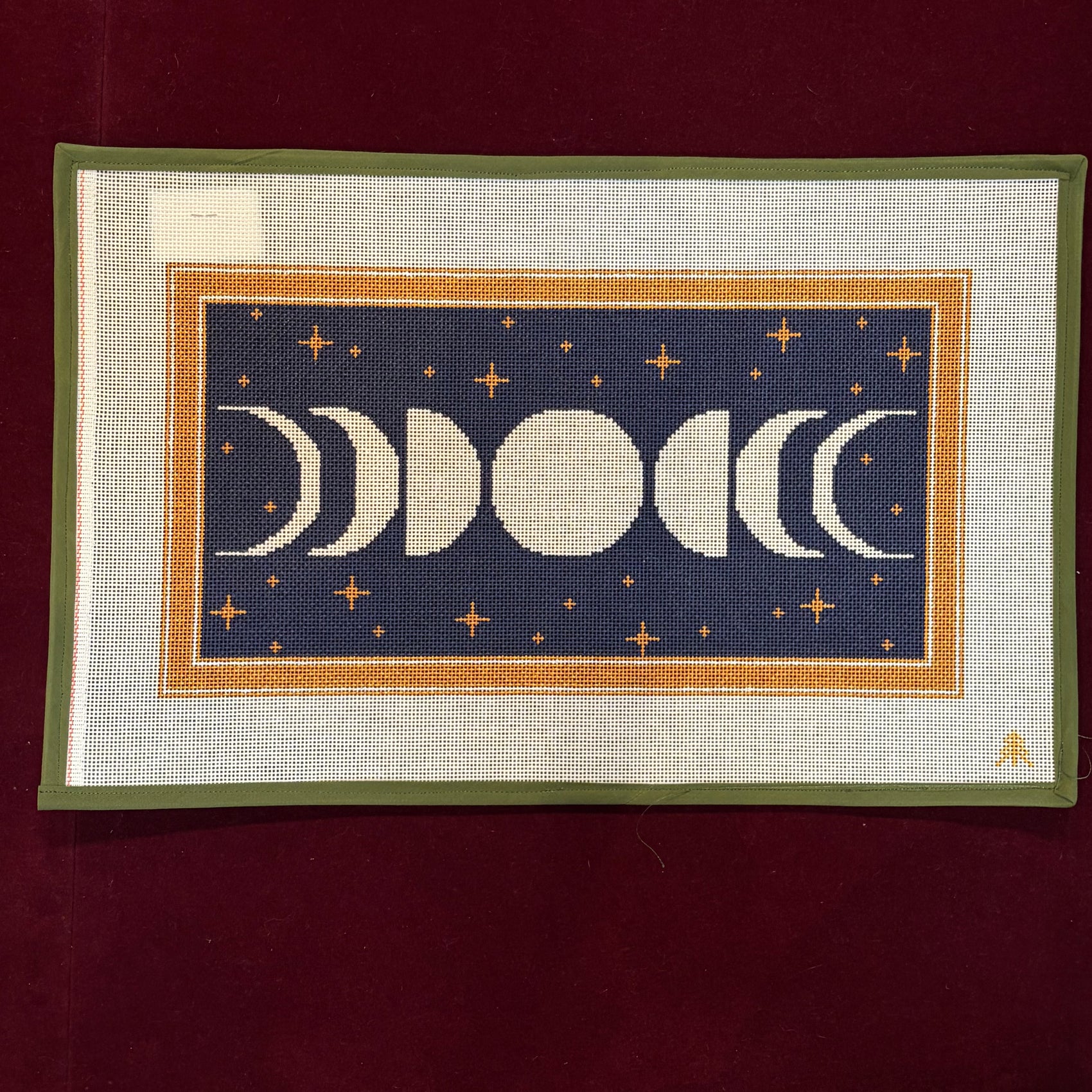 Moon Phase-Canvas-Evergreen Needlepoint-The Pepper Pot