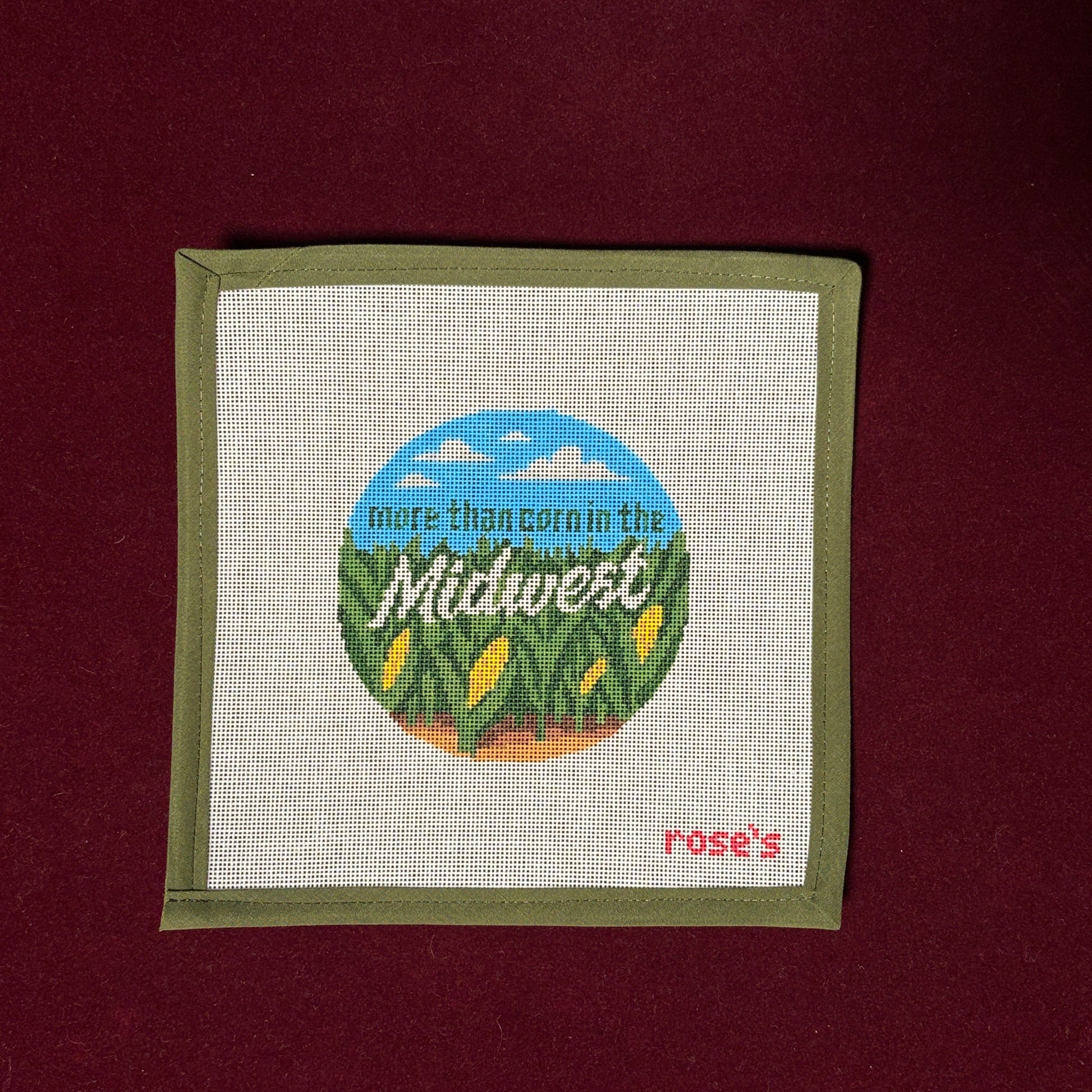 More than Corn in the Midwest-Needlepoint Canvas-Rose's Needlepoint Shop-The Pepper Pot Barrington, IL