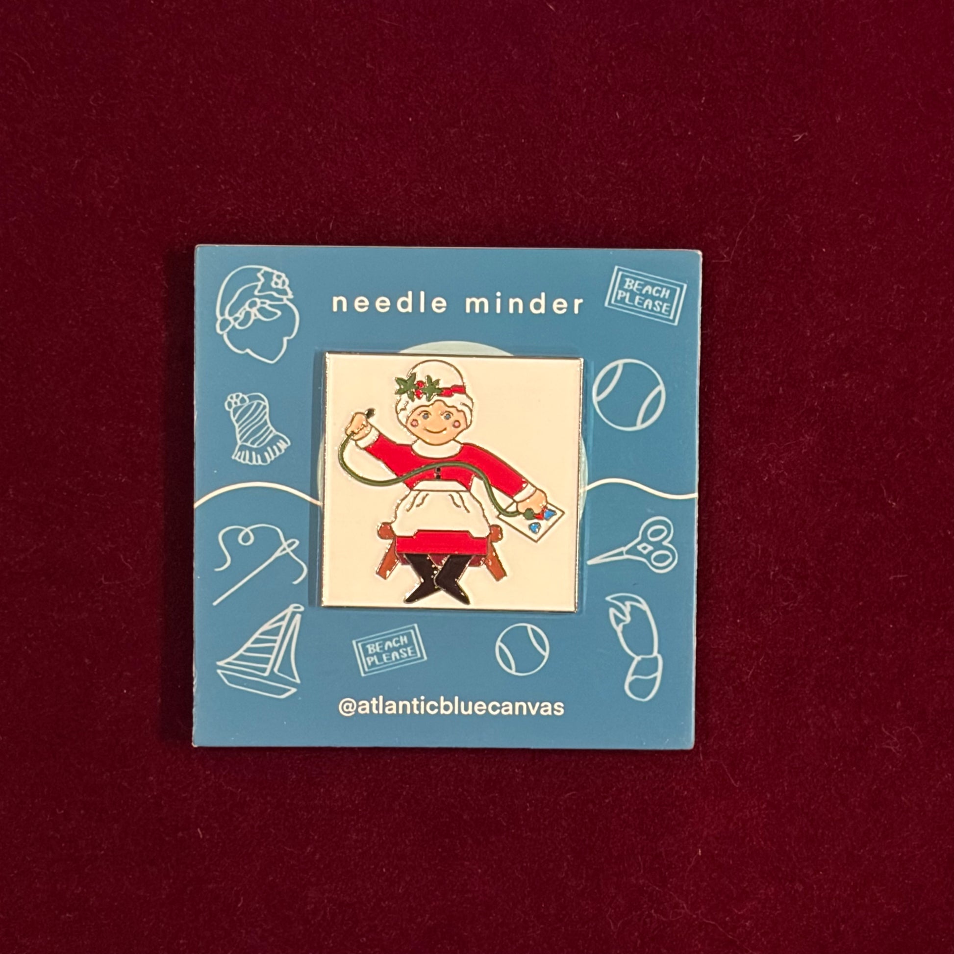 Mrs. Claus Needle Minder-Needle Minder-Atlantic Blue Canvas-The Pepper Pot