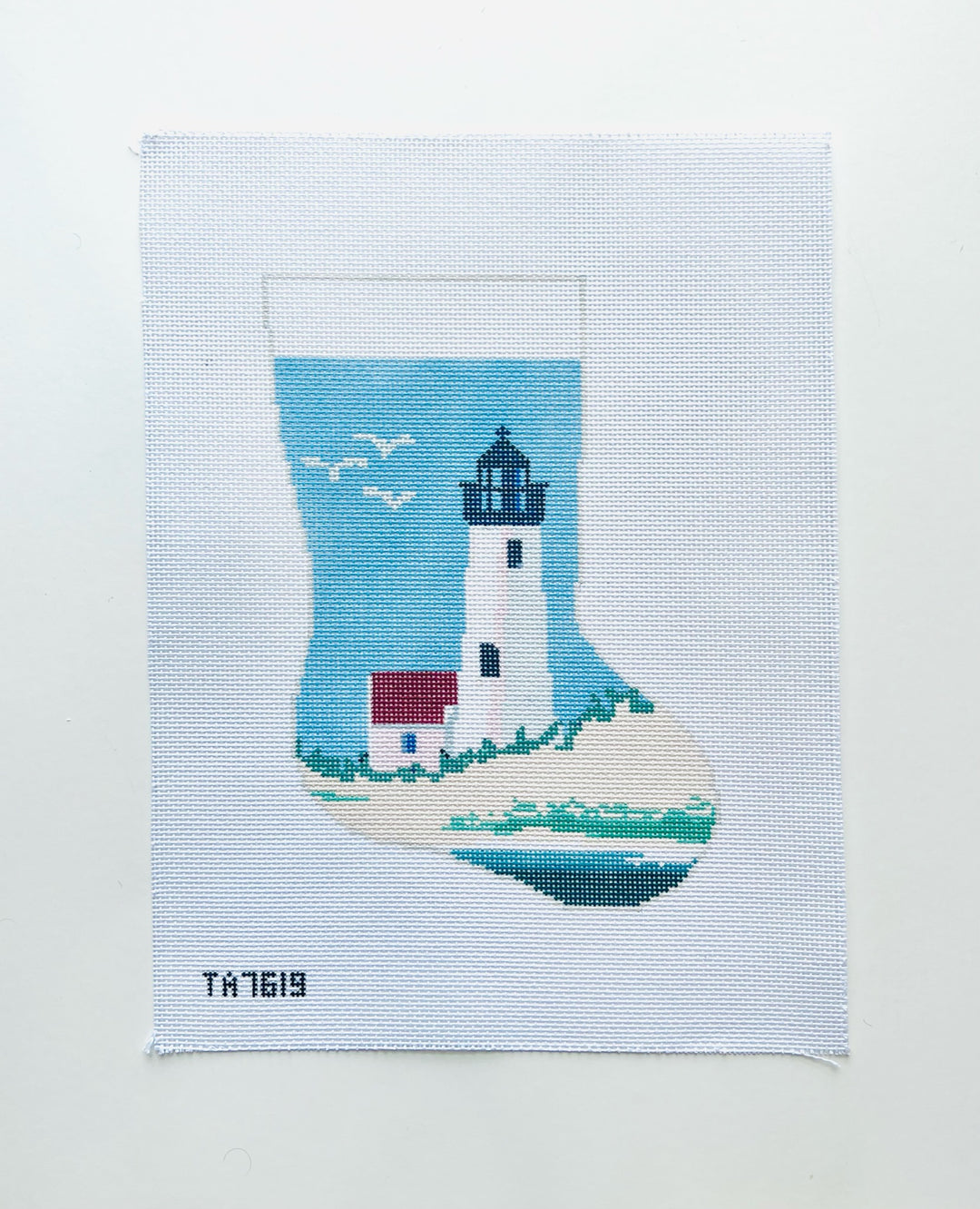 Nantucket Midsize Stocking Canvas August Trunk Show-Needlepoint Canvas-KCN Designers-The Pepper Pot Barrington, IL