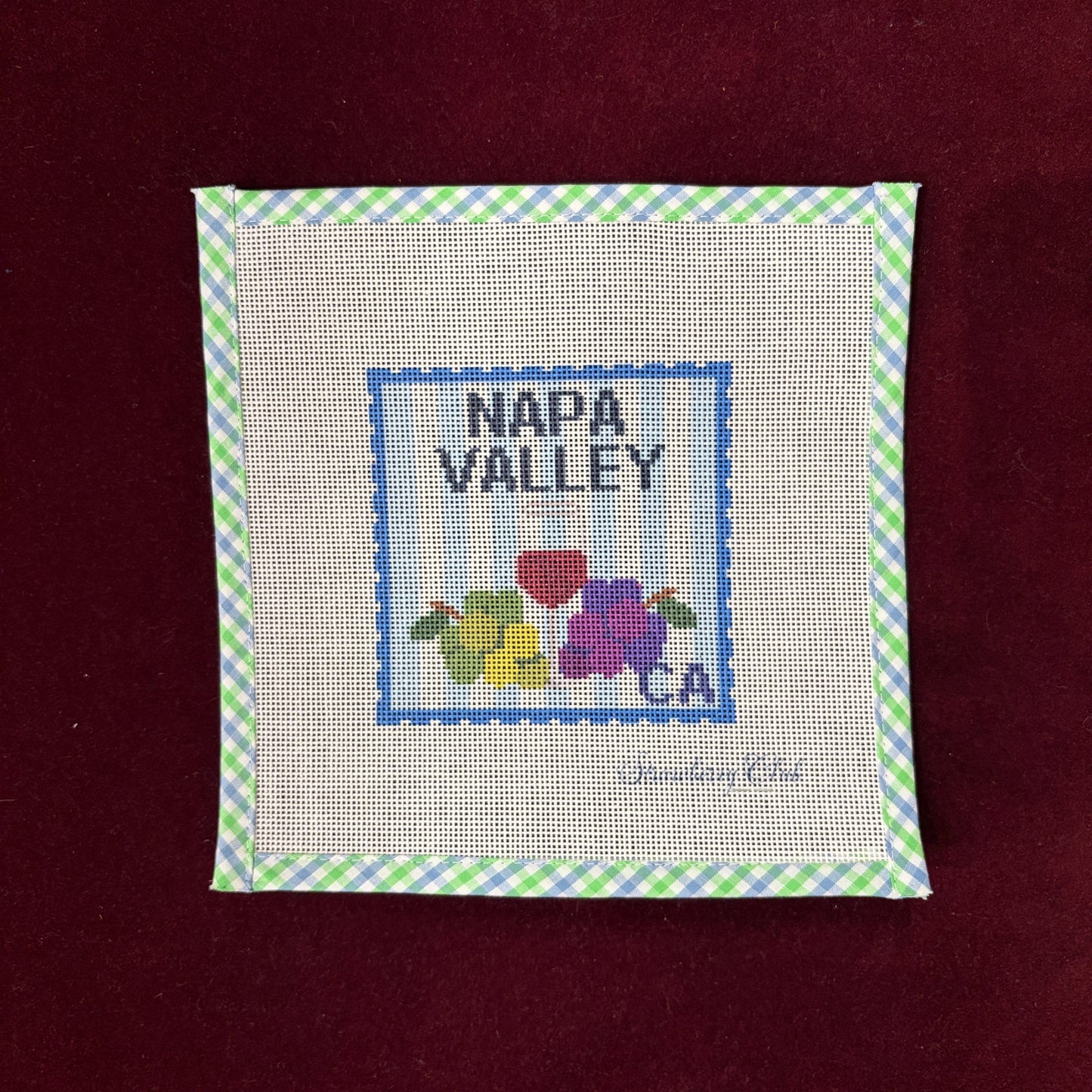 Napa Valley-Needlepoint Canvas-Strawberry Club-The Pepper Pot Barrington, IL
