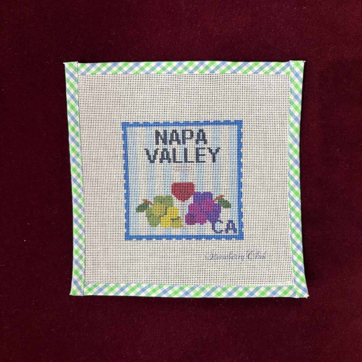 Napa Valley-Needlepoint Canvas-Strawberry Club-The Pepper Pot Barrington, IL