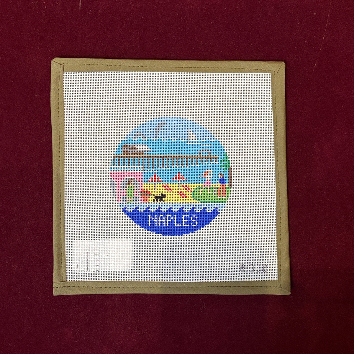 Naples, FL Round-Needlepoint Canvas-Doolittle Stitchery-The Pepper Pot Barrington, IL