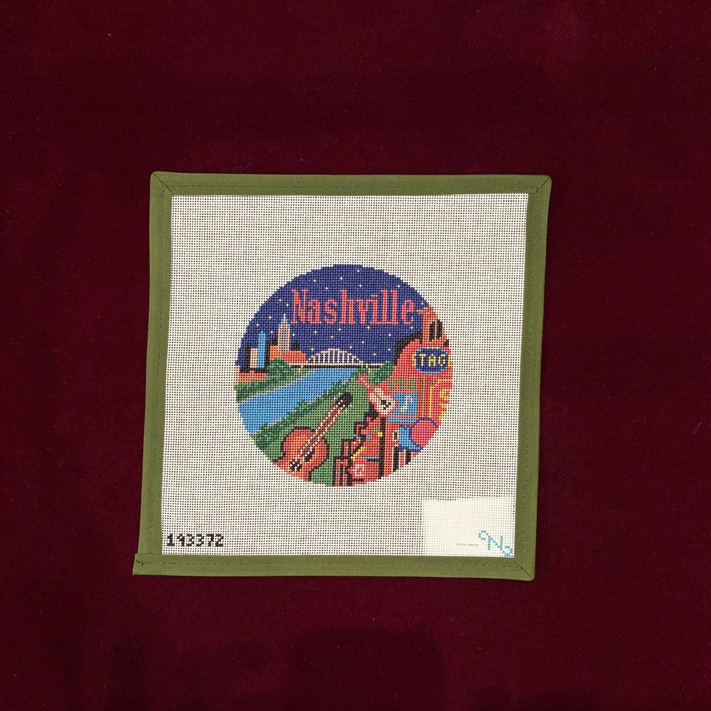 Nashville Round-Needlepoint Canvas-Needlepaint-The Pepper Pot Barrington, IL