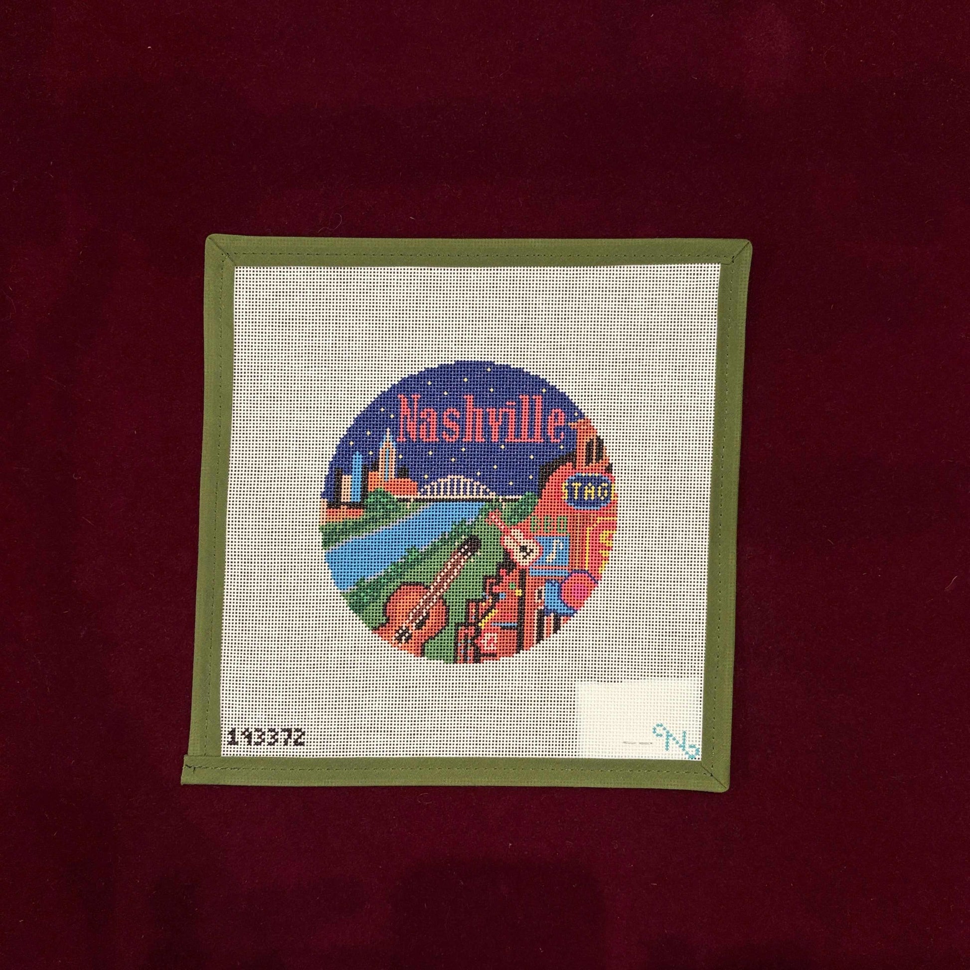 Nashville Round-Needlepoint Canvas-Needlepaint-The Pepper Pot Barrington, IL
