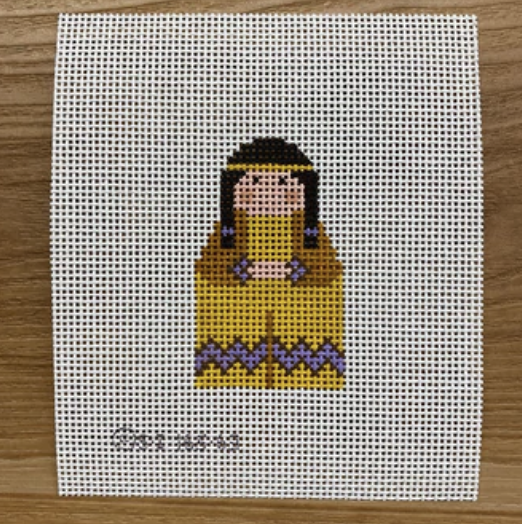 Native American Boy August Trunk Show-Needlepoint Canvas-KCN Designers-The Pepper Pot Barrington, IL