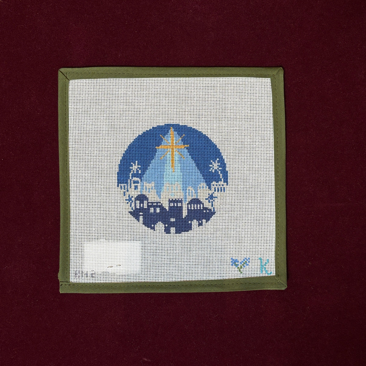 Nativity Bethlehem Ornament-Needlepoint Canvas-The Collection Designs-The Pepper Pot Barrington, IL