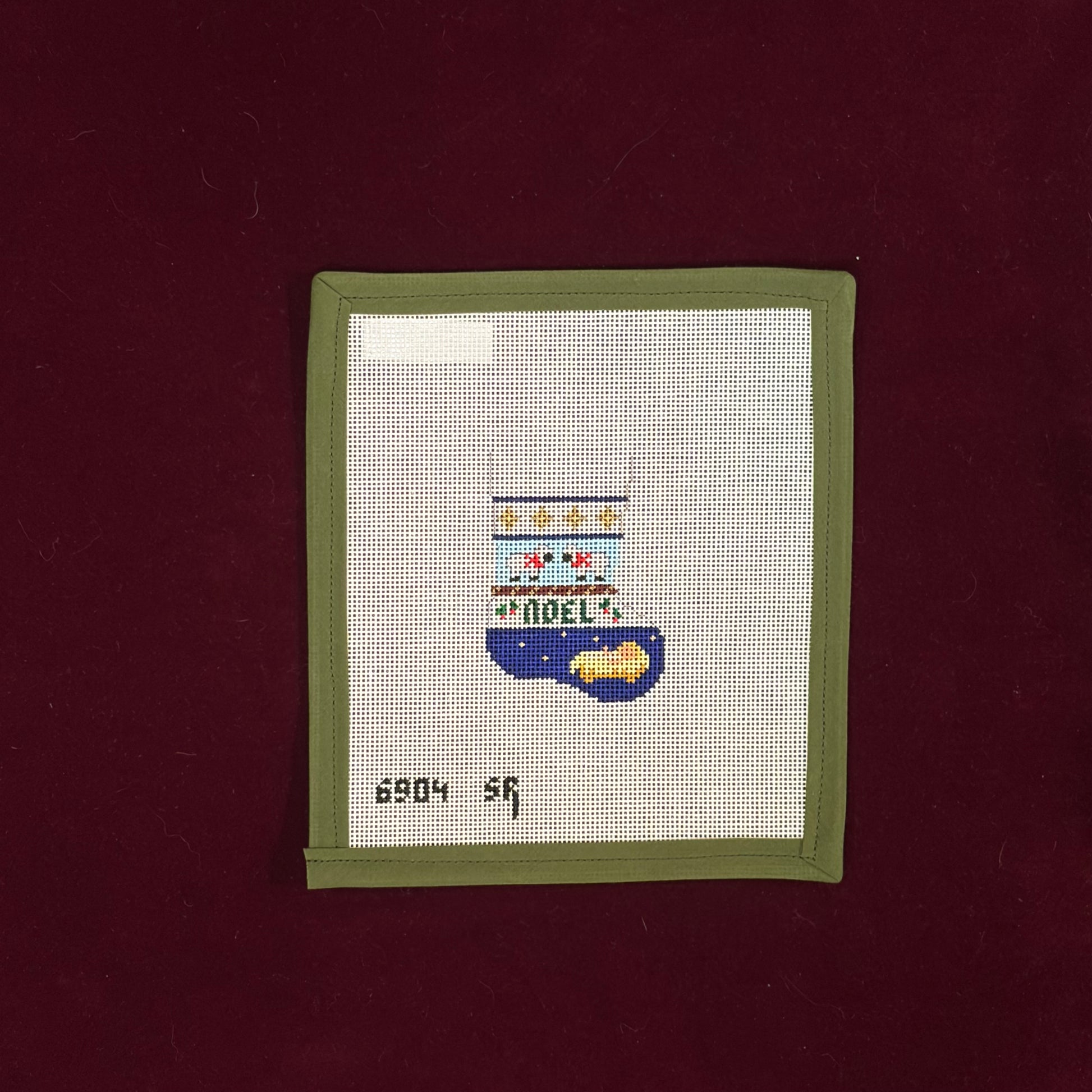 Nativity Stripe, Stocking Ornament-Canvas-Susan Roberts Needlepoint-The Pepper Pot