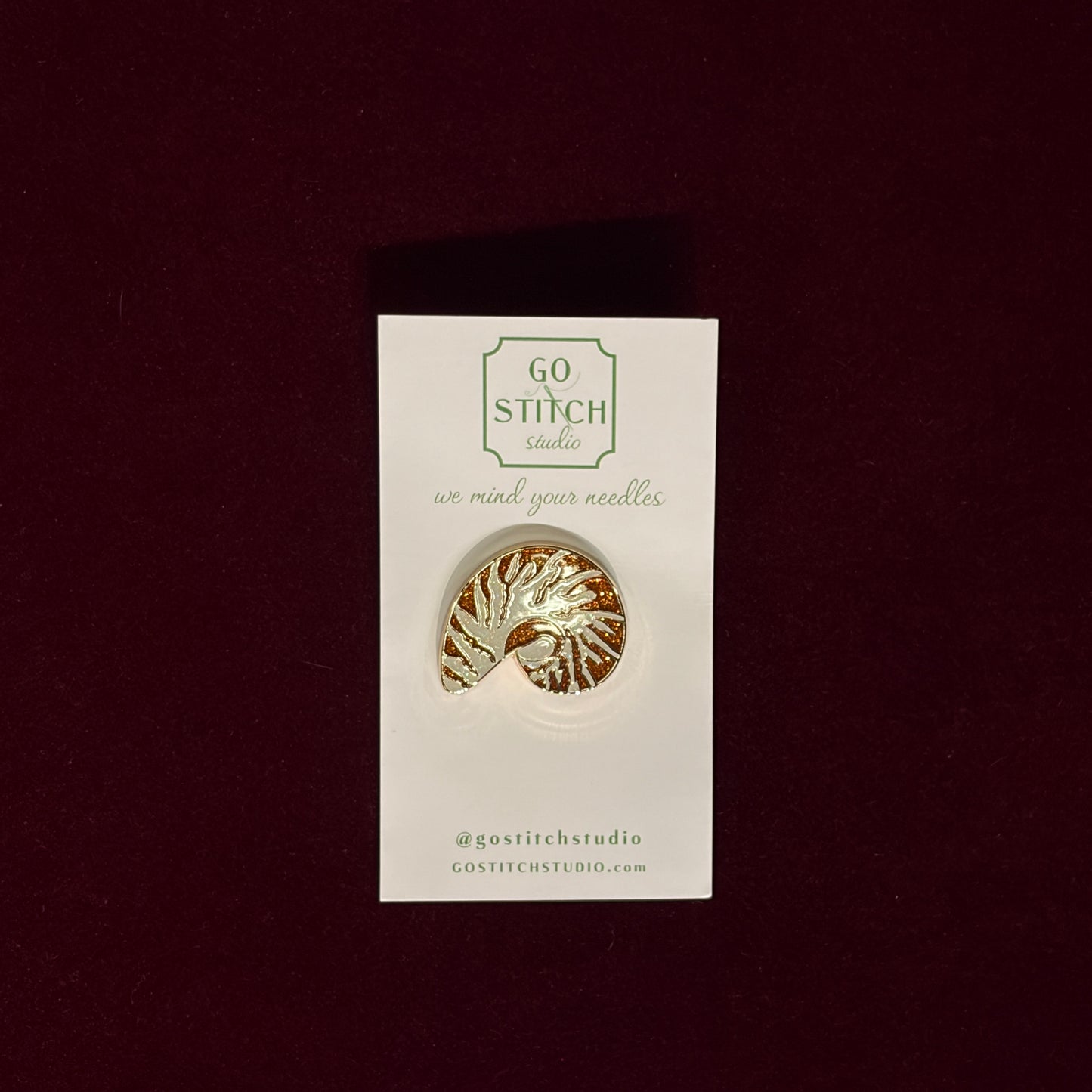 Nautilus Shell with Glitter Needle Minder-Needle Minder-Go Stitch Studio-The Pepper Pot