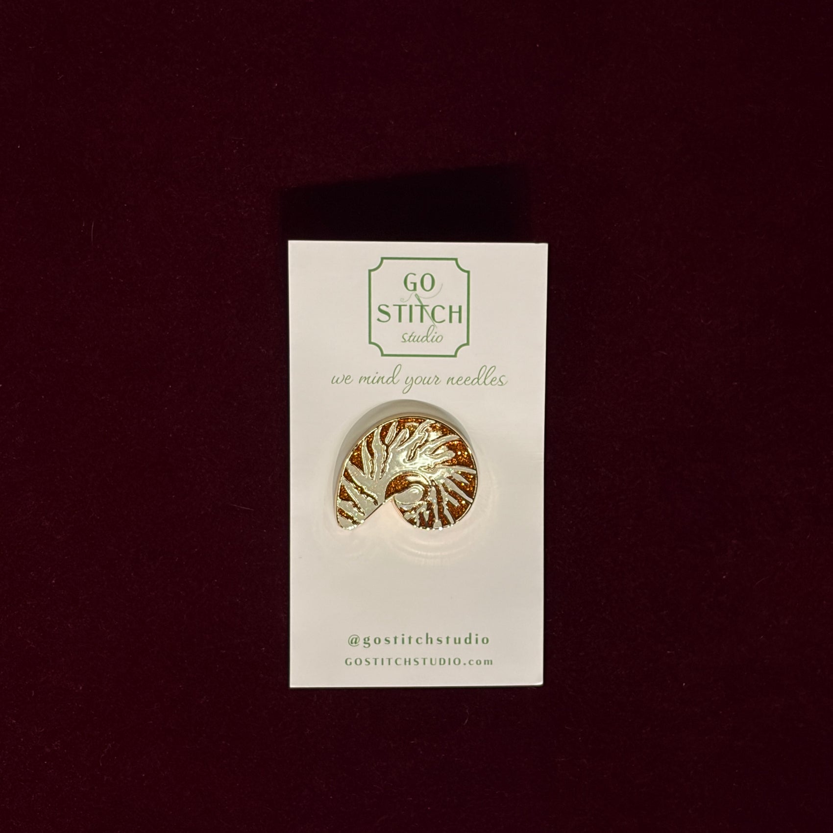 Nautilus Shell with Glitter Needle Minder-Needle Minder-Go Stitch Studio-The Pepper Pot