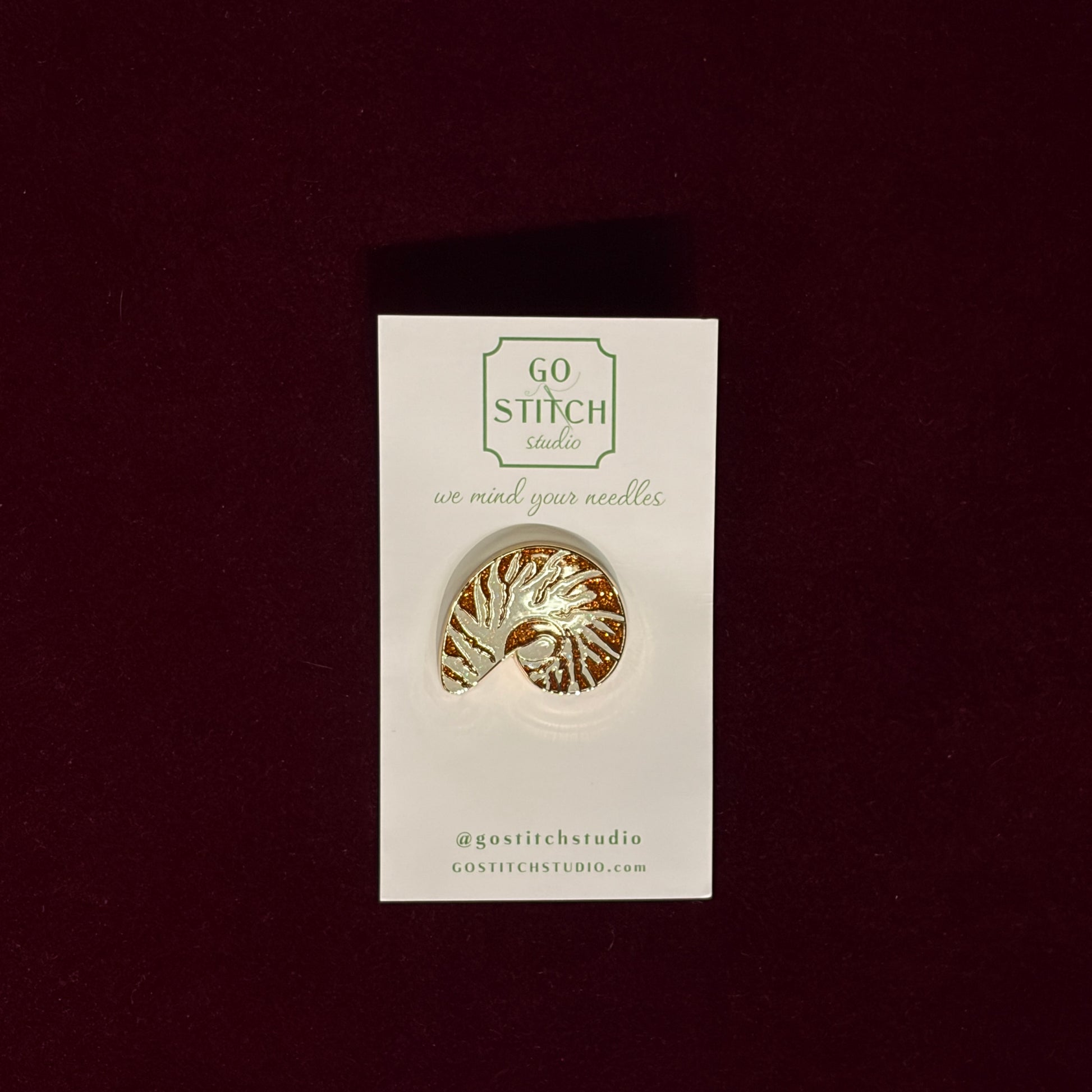 Nautilus Shell with Glitter Needle Minder-Needle Minder-Go Stitch Studio-The Pepper Pot