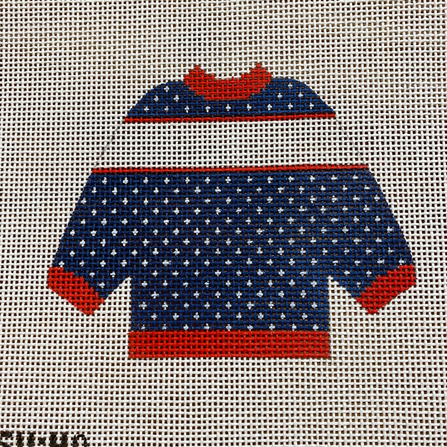 Navy Pullover with Personalization August Trunk Show-Needlepoint Canvas-KCN Designers-The Pepper Pot Barrington, IL