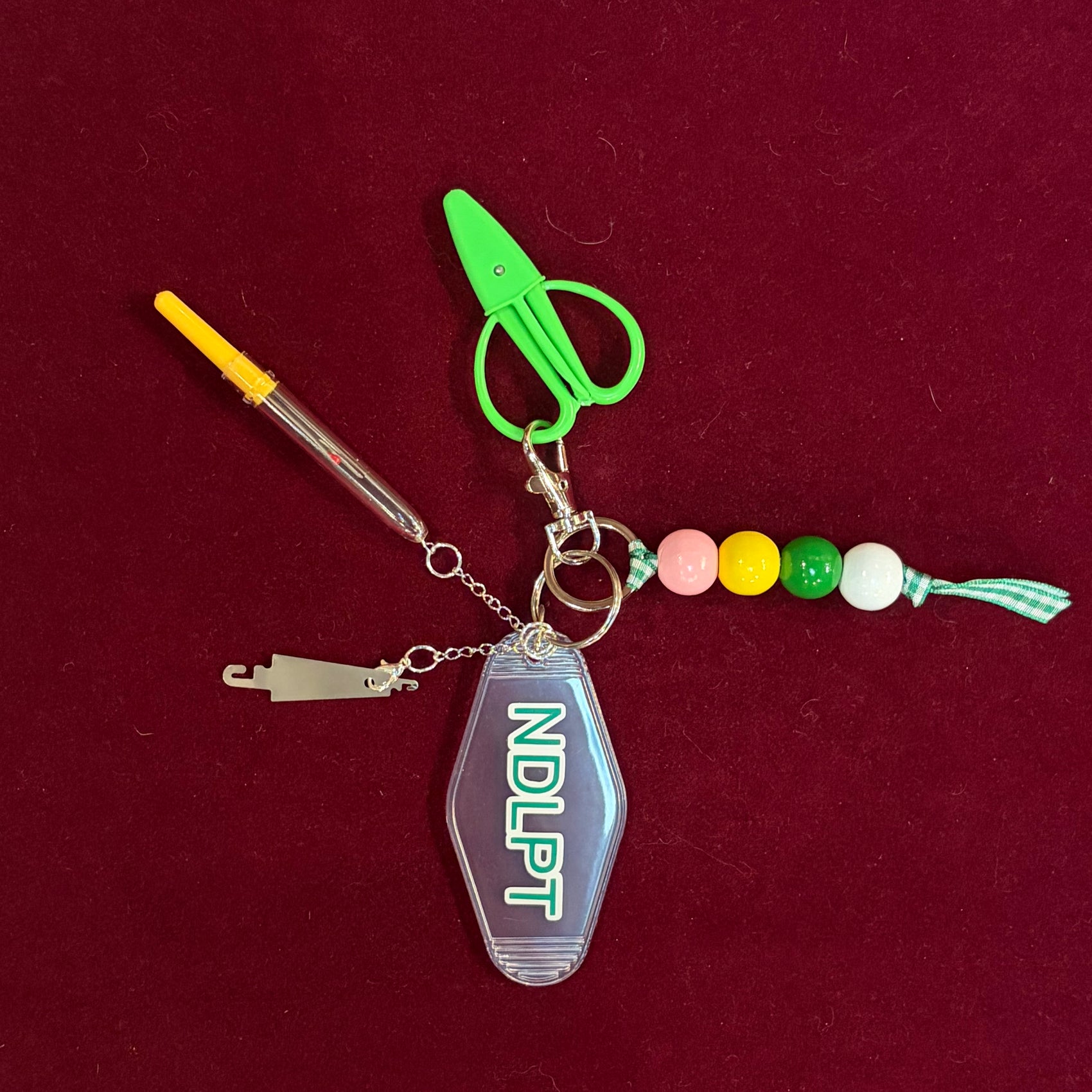 NDLPT Necessity Keychain-Scissors-Up North Needlepoint-The Pepper Pot
