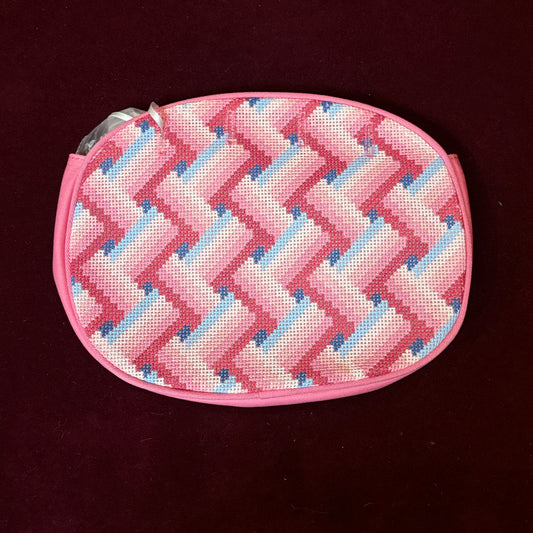 Needlepoint Bermuda Bag Cover-Needlepoint Canvas-Ann Kaye Studio-Pink Lattice-The Pepper Pot Barrington, IL