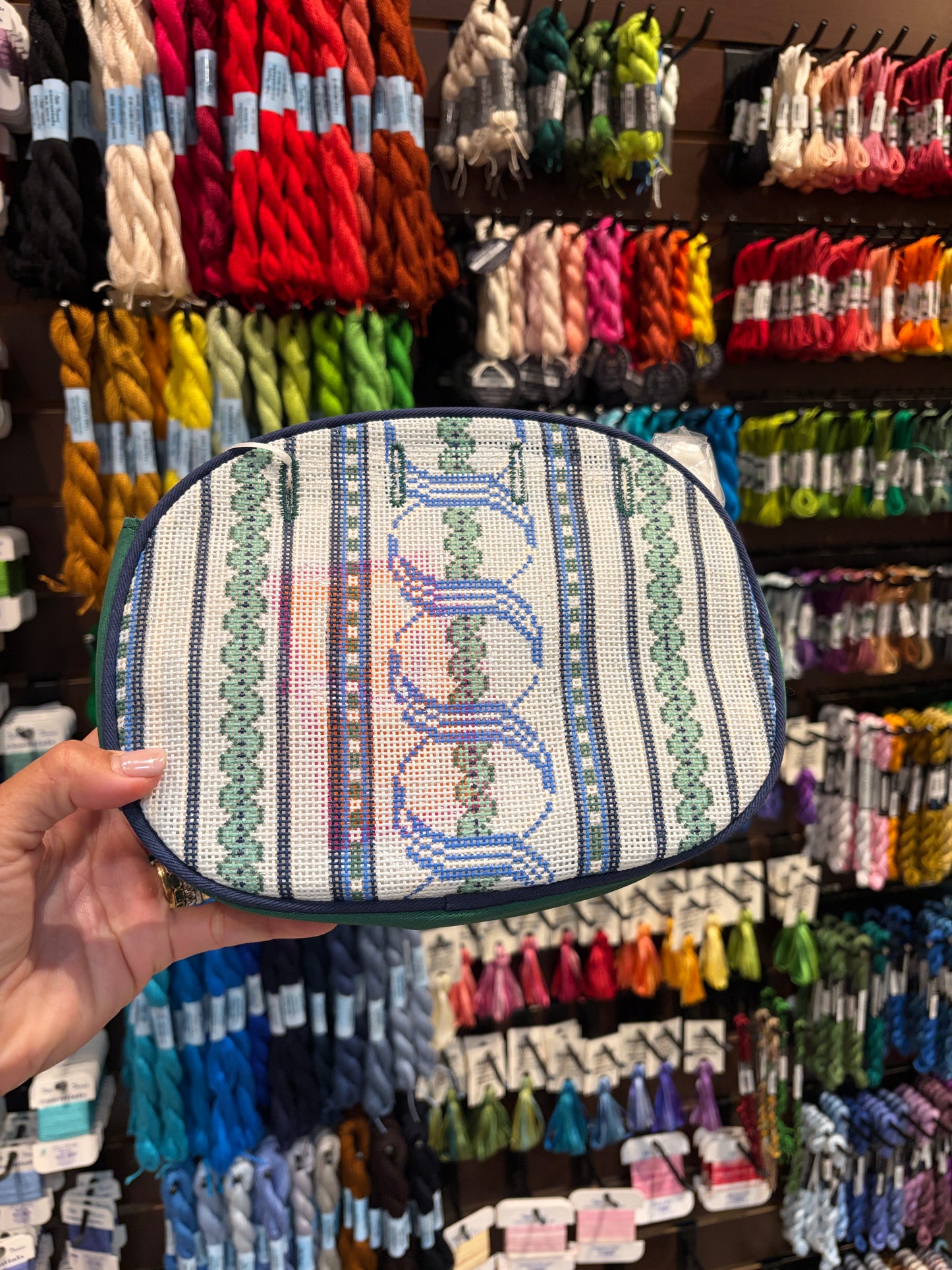 Needlepoint Bermuda Bag Cover - Dibba and Handles-Needlepoint Canvas-Ann Kaye Studio-The Pepper Pot Barrington, IL