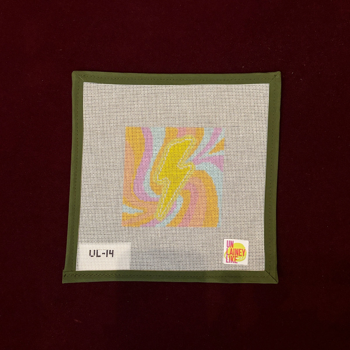 Neon Bolt-Needlepoint Canvas-Atlantic Blue Canvas-The Pepper Pot Barrington, IL