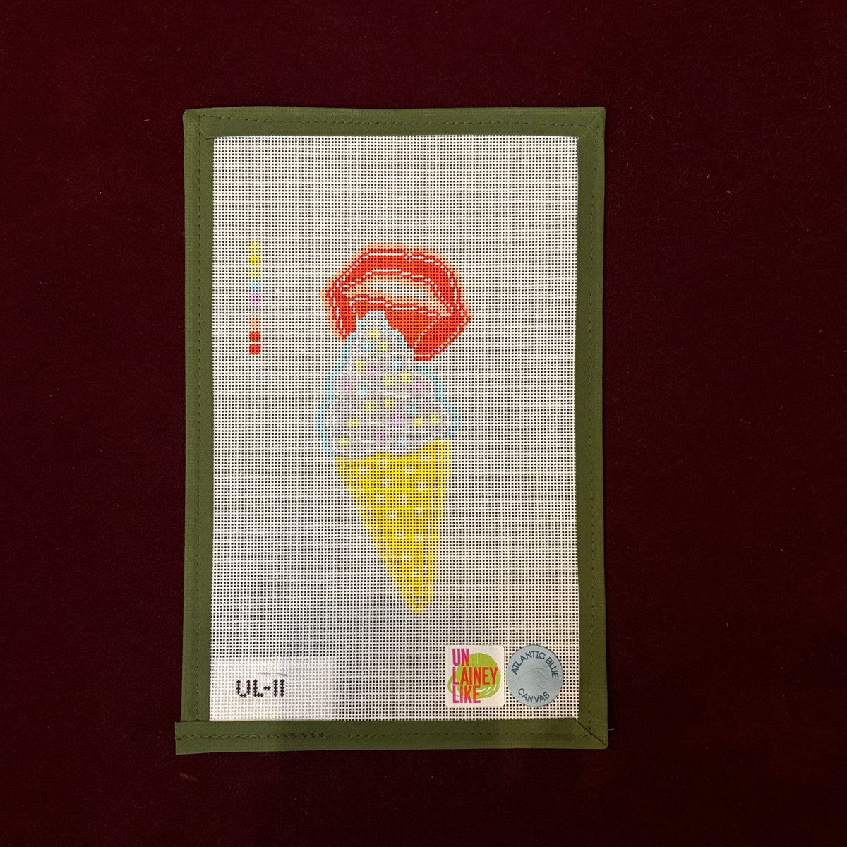 Neon Ice Dream-Needlepoint Canvas-Atlantic Blue Canvas-The Pepper Pot Barrington, IL