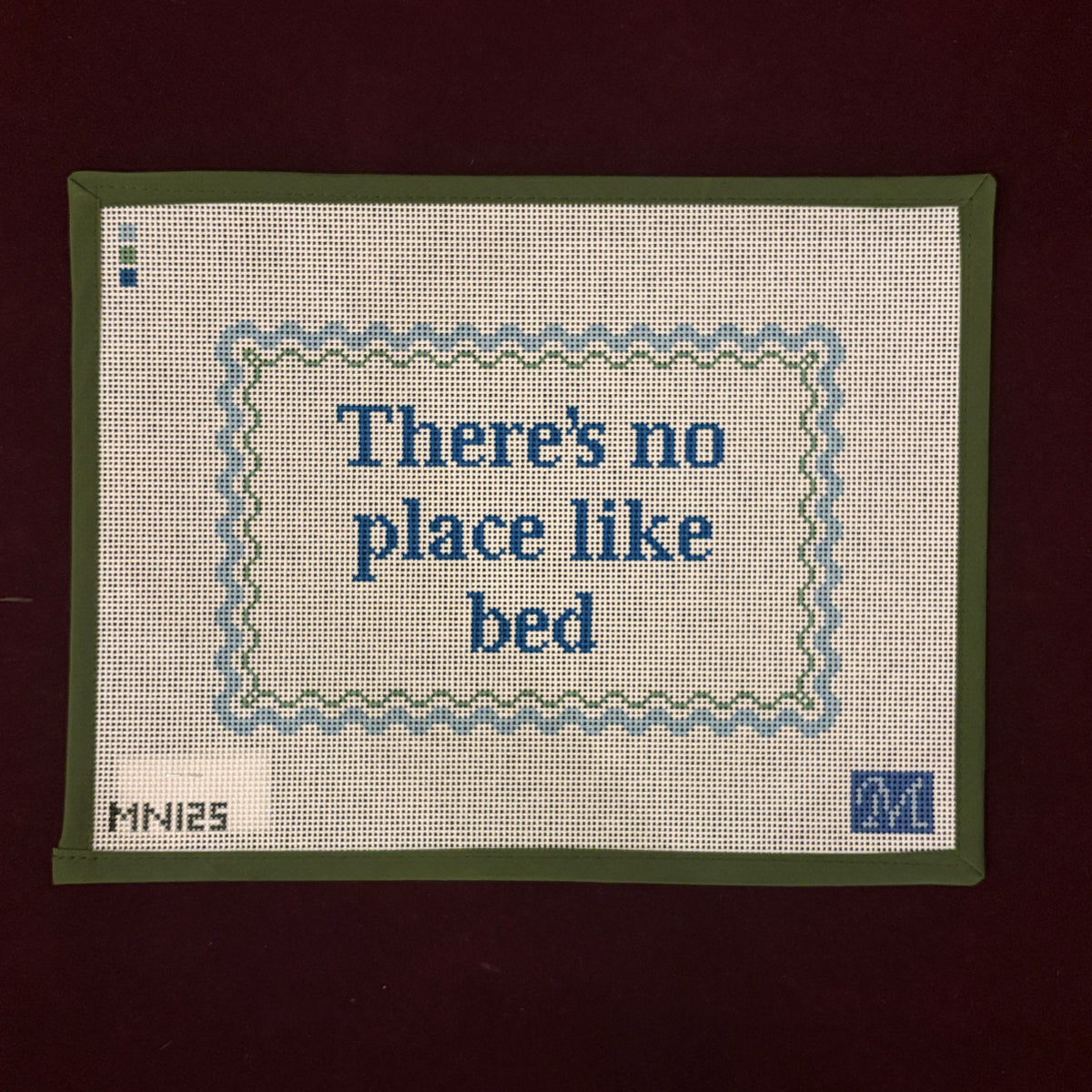 No Place Like Bed-Needlepoint Canvas-Maura Nolan Designs-The Pepper Pot Barrington, IL