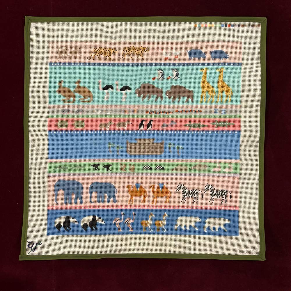 Noah's Ark Two by Two-Needlepoint Canvas-Wipstitch-The Pepper Pot Barrington, IL