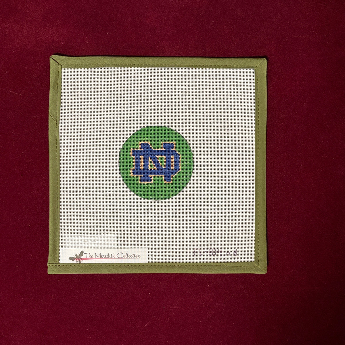 Notre Dame Mini Round-Needlepoint Canvas-The Meredith Collection-The Pepper Pot Barrington, IL
