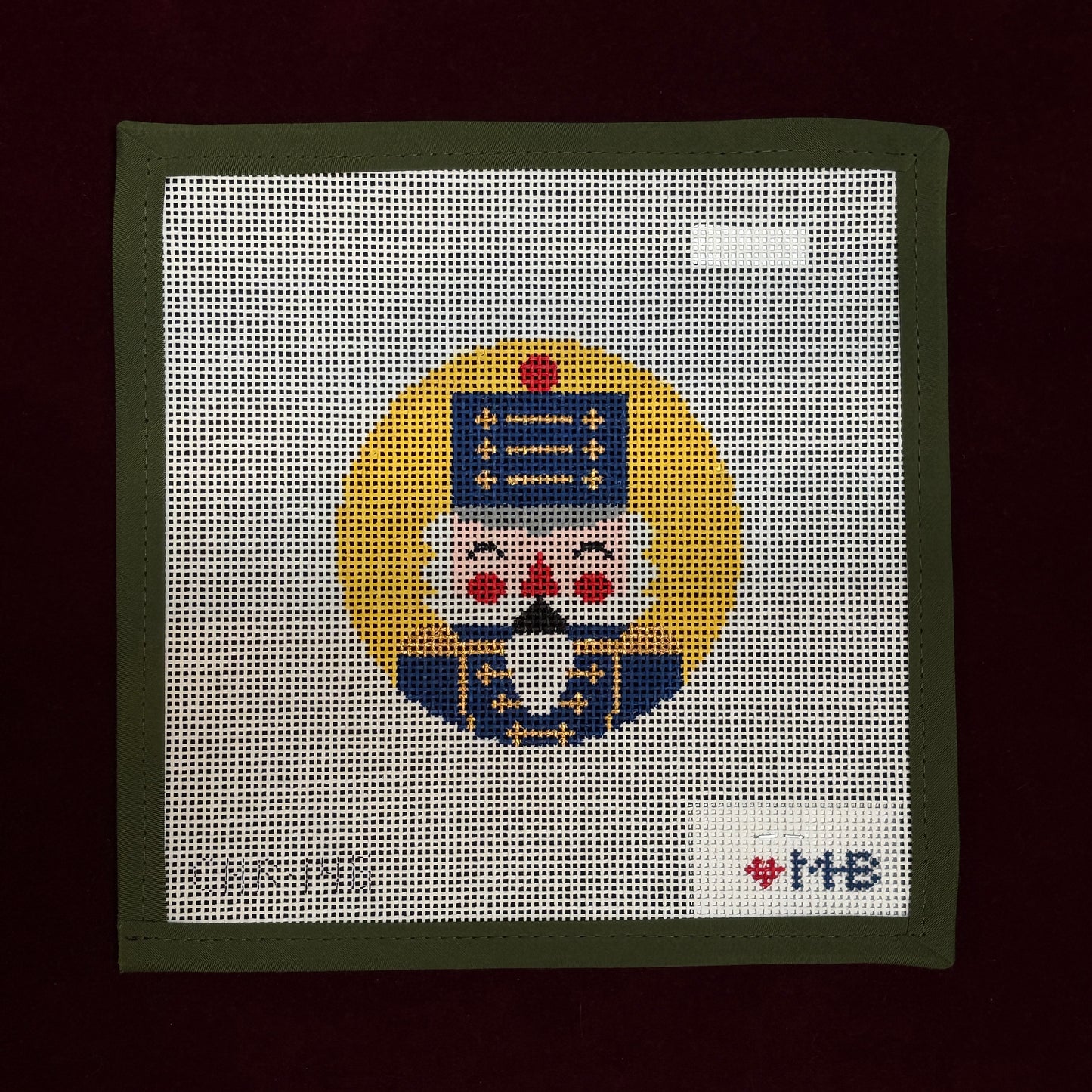 Nutcracker Horatio Round-Needlepoint Canvas-Love MHB-The Pepper Pot Barrington, IL