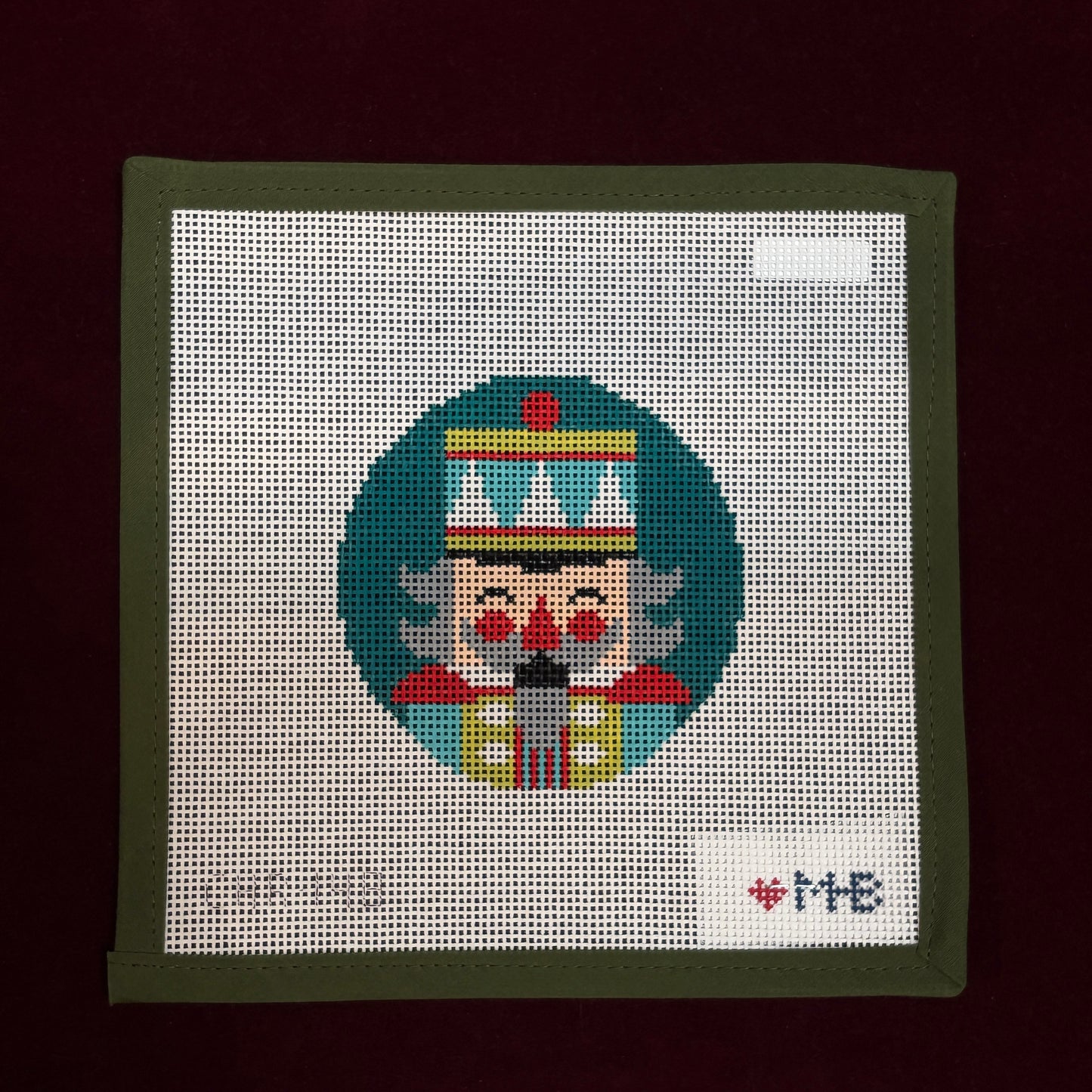 Nutcracker Iggy Round-Needlepoint Canvas-Love MHB-The Pepper Pot Barrington, IL